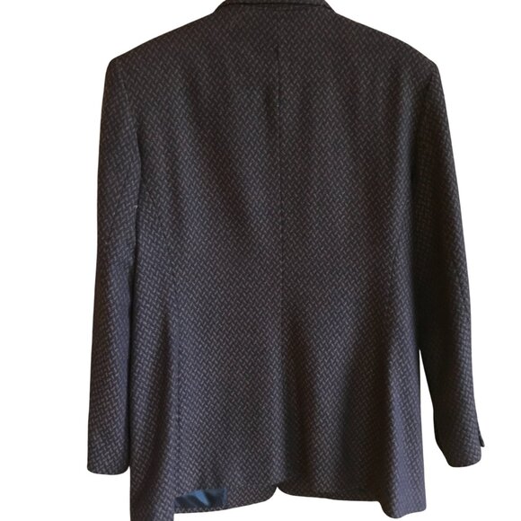 Norton McNaughton Wool Tweed Blazer: Vintage 70s Brown Herringbone, Size 14 - Picture 2 of 8